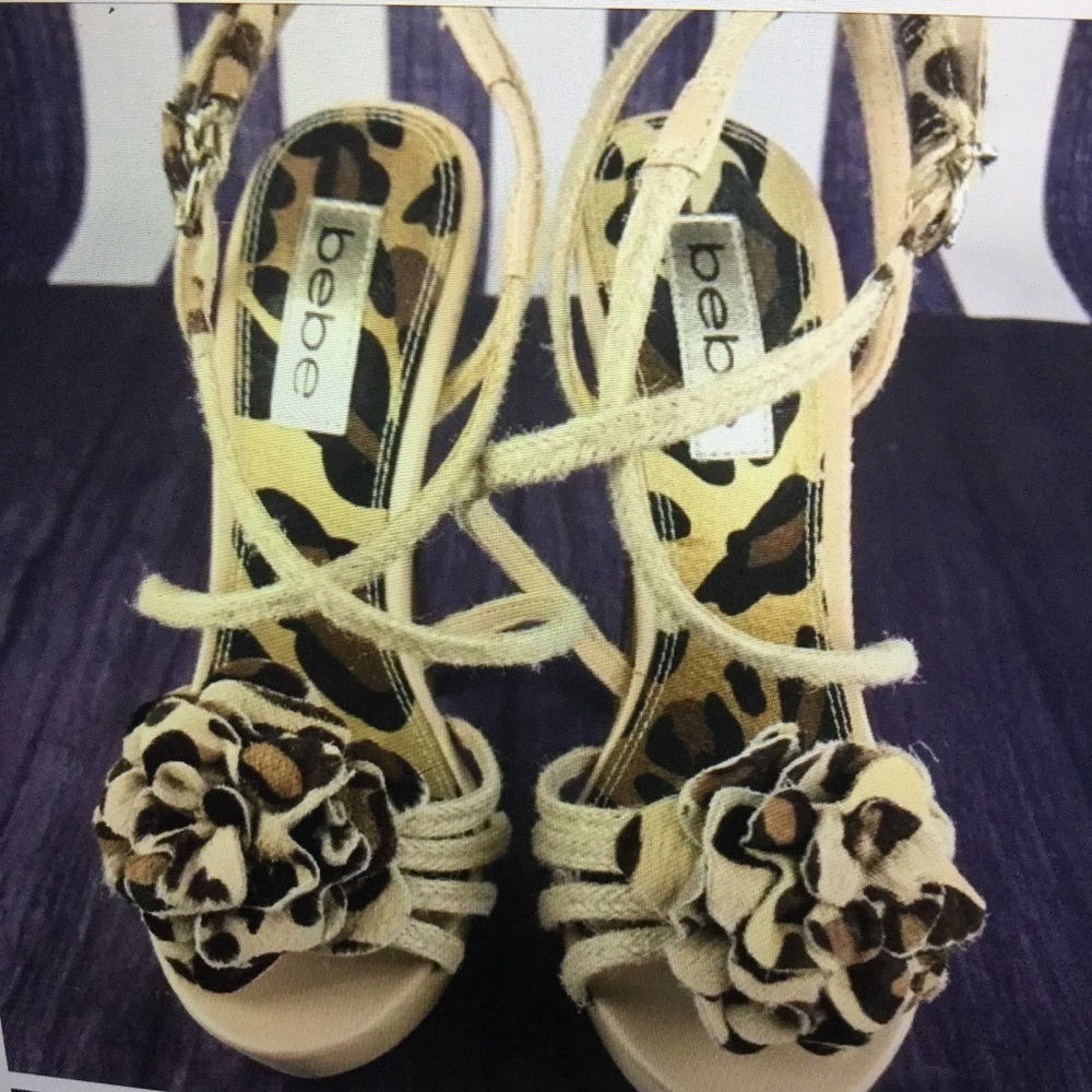 Size 5M BeBe cheetah brown high platform